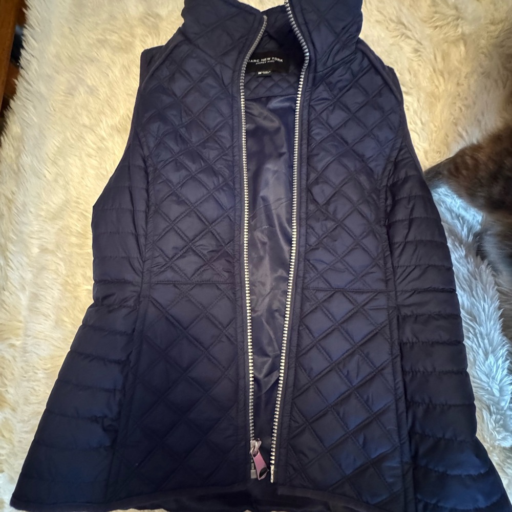 Andrew Marc Quilted Dark Blue Vest